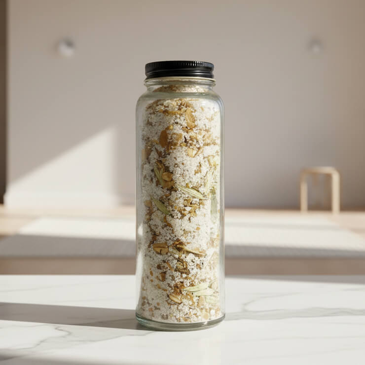 Sweet Basil Leaf + Oat Tops Salt Bath Soak